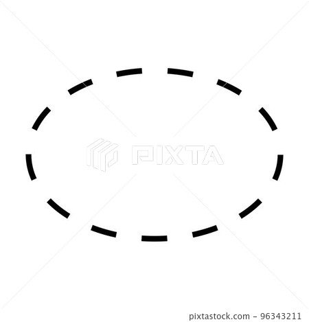 Ellipse shape dashed symbol vector icon for creative graphic design ui element in a pictogram illustration 96343211