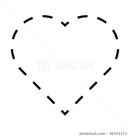 Heart shape dashed symbol icon vector for creative graphic design ui element in a pictogram illustration 96343213