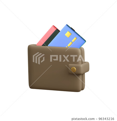 Wallet with bank cards Isolated on white background. Mobile banking concept. Online mobile money transfer. Vector illustration 96343216