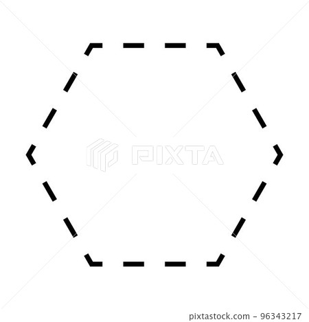 Hexagon symbol dashed shape vector icon for creative graphic design ui element in a pictogram illustration 96343217