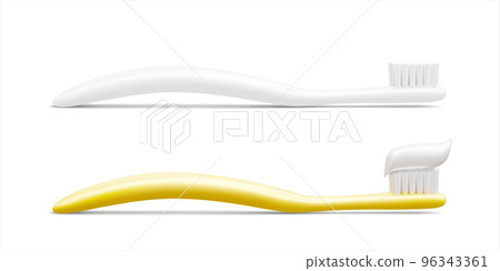 Set of realistic toothbrush isolated on white background. Vector illustration 96343361
