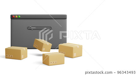 Fast shipping. Concept for fast delivery service. Vector illustration Fast shipping. Concept for fast delivery service. Vector illustration 96343493