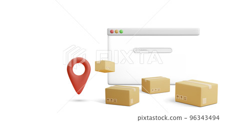 Fast shipping. Concept for fast delivery service. Vector illustration Fast shipping. Concept for fast delivery service. Vector illustration 96343494