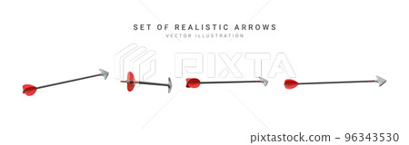 Set of realistic arrows. Vector illustration Set of realistic arrows. Vector illustration 96343530