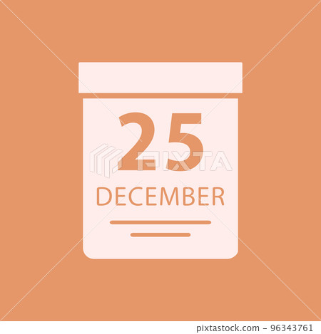 Tear-off calendar December 25 holiday Christmas - Vector Tear-off calendar December 25 holiday Christmas - Vector 96343761