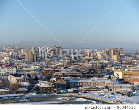 City Barnaul view of the city and church, Altai, Russia. 96344558