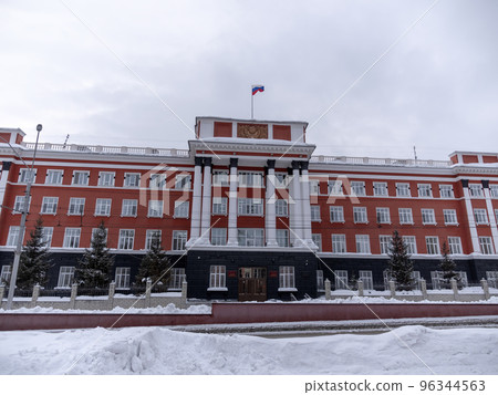 BARNAUL - DECEMBER 17 The regional court building on Desember 17, 2019 in Barnaul, Russia. BARNAUL - DECEMBER 17 The regional court building on Desember 17, 2019 in Barnaul, Russia. 96344563