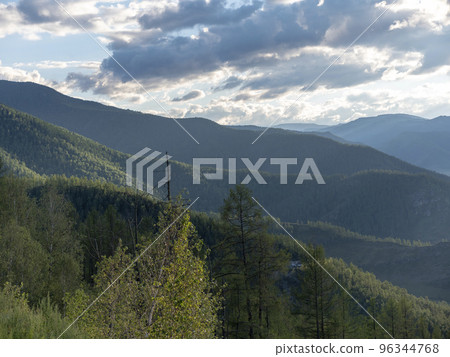 Waves, spray and foam, river Katun in Altai mountains. Siberia, Russia 96344768