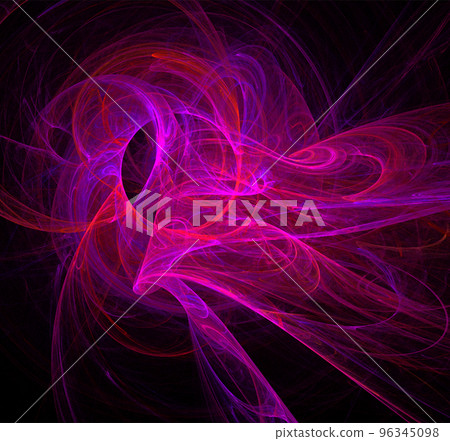 illustration of a scarlet space planet star system, color graphics, background 96345098