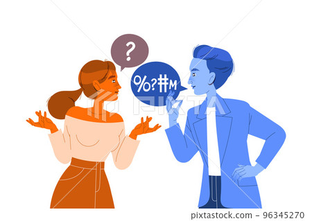 Man and Woman Arguing Having Different Opinion Vector Illustration Man and Woman Arguing Having Different Opinion Vector Illustration 96345270