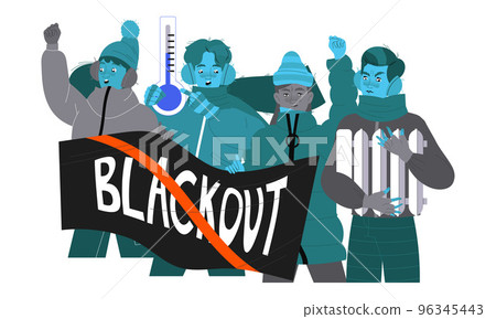 Mass Protest with People Activist Against Energy Crisis and Disaster with Electricity Supply Blackout Vector Illustration Mass Protest with People Activist Against Energy Crisis and Disaster with Electricity Supply Blackout Vector Illustration 96345443