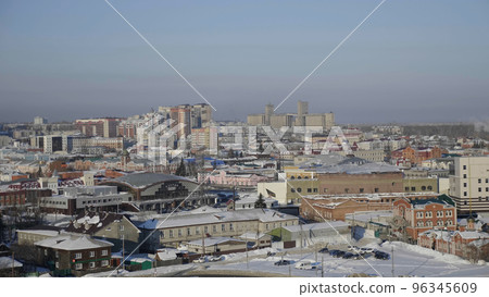 City Barnaul view of the city and church, Altai, Russia. City Barnaul view of the city and church, Altai, Russia. 96345609