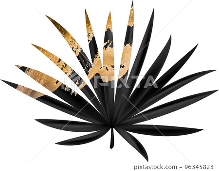 Black Grunge Palm Leaf Black Grunge Palm Leaf 96345823