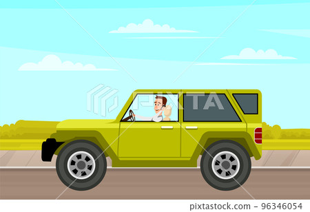 Modern car parking along town street in cartoon style. Vehicles car on city street Modern car parking along town street in cartoon style. Vehicles car on city street 96346054