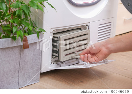 Drying machine with a full filter of lint, hair 96346629