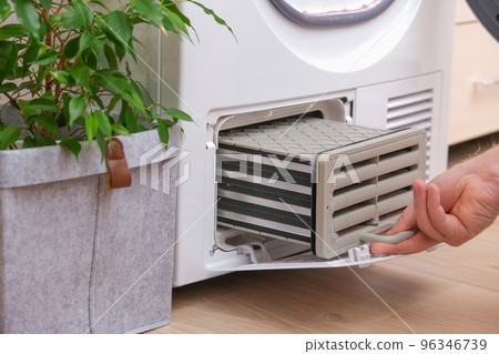 Drying machine with a full filter of lint, hair Drying machine with a full filter of lint, hair 96346739