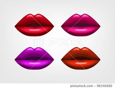 Women lips cplored with lipstick. 3d vector illustration Women lips cplored with lipstick. 3d vector illustration 96346880