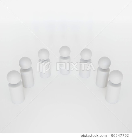 3D背景素材:人排成半圓 3D背景素材:人排成半圓 96347792