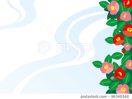 Japanese style frame of camellia flowers (2 colors) Japanese style frame of camellia flowers (2 colors) 96348368