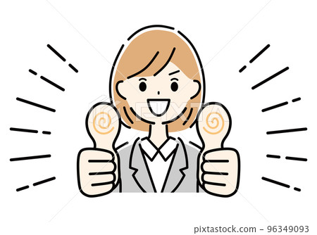 豎起大拇指！好工作！女商人 96349093