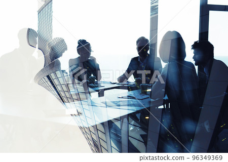 Background concept with business people silhouette at work 96349369