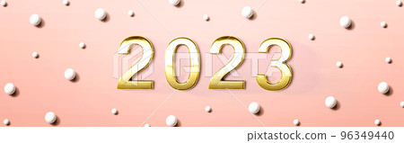 2023 new year theme with white candy dots 96349440