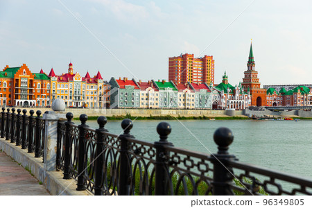 Picturesque Bruges embankment in city of Yoshkar Ola. Russia 96349805