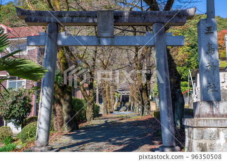 三島神社的鳥居,渡良瀨溪谷鐵路沿線,秋季 三島神社的鳥居,渡良瀨溪谷鐵路沿線,秋季 96350508