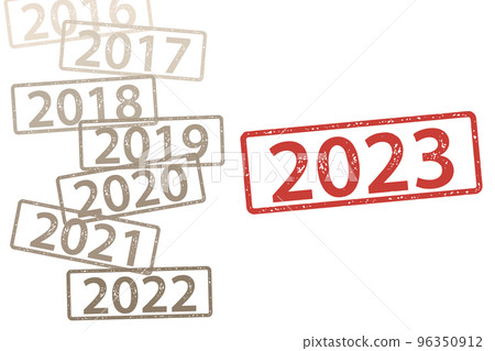 2023 年及之前的郵票。每個都是矢量數據。 2023 年及之前的郵票。每個都是矢量數據。 96350912