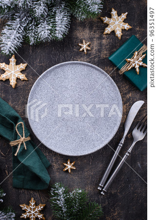 Christmas and New year table setting 96351497