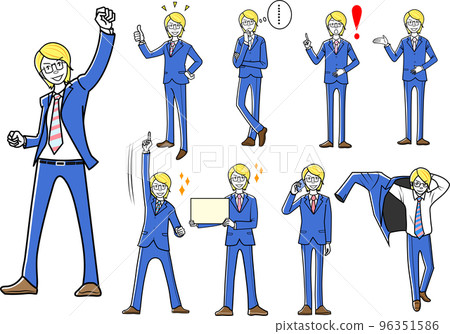 Businessmen in various poses 96351586