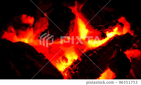 A picture of a red burning bonfire 96351753