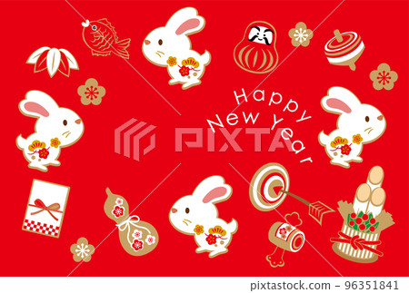 2023 New Year's card material background illustration 2023 New Year's card material background illustration 96351841