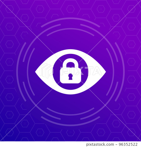eye and lock, privacy control icon for web eye and lock, privacy control icon for web 96352522