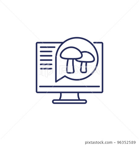 mycology, study of fungi line icon, vector 96352589