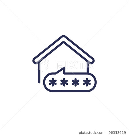 password access line icon with a house 96352619
