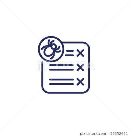 debugging line icon on white 96352621
