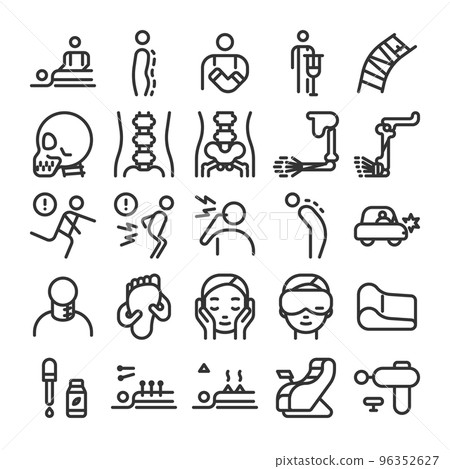 整脊放鬆按摩美學圖標集 96352627