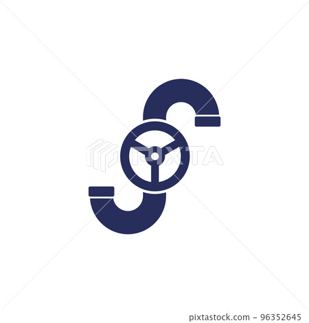 pipe with valve icon on white 96352645