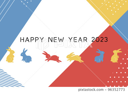 2023 年兔年新年賀卡插圖 2023 年兔年新年賀卡插圖 96352773