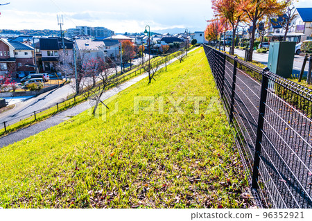 Autumn scenery Promenade in a residential area Autumn scenery Promenade in a residential area 96352921