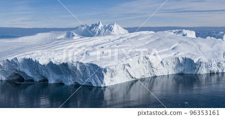 Iceberg aerial drone image- giant icebergs on greenland - Climate change Iceberg aerial drone image- giant icebergs on greenland - Climate change 96353161