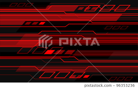 Abstract black red line circuit cyber geometric  design ultramodern futuristic technology background vector 96353236