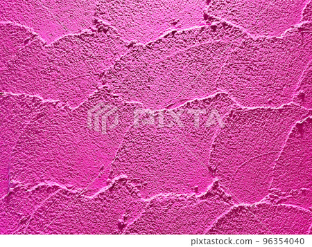 Horizontal background image of the color wall of the pink clay wall with trowel marks 96354040