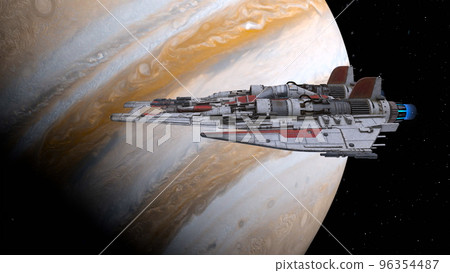 spaceship and planet spaceship and planet 96354487