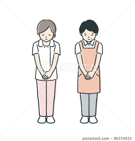 護士和護理人員的插圖/道歉 96354933