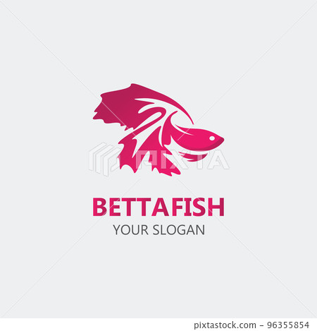 Betta fish modern logo style design vector image illustration 96355854