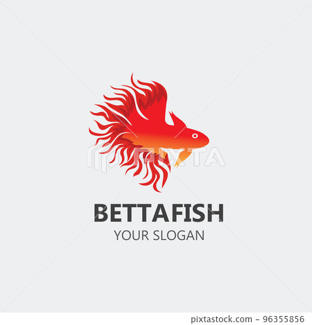 Betta fish modern logo style design vector image illustration 96355856