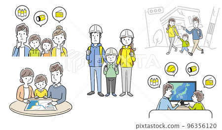 Vector illustration material: disaster prevention, disaster, person set 96356120