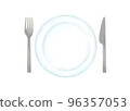 Hand-drawn, watercolor, colored pencil, natural and simple cutlery illustration 96357053